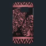 Rose Gold and Black | Monogram<br><div class="desc">iPhone Case featured in a rose gold and black herringbone design with DIY monogram. 100% Customisable. Ready to Fill in the box(es) or Click on the CUSTOMIZE button to add, move, delete or change any of the text or graphics. Made with high resolution vector and/or digital graphics for a professional...</div>