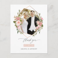 Rose Gold and Blush Geometric Wedding Photo
