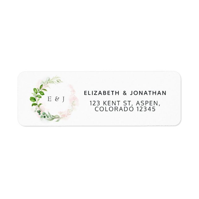 Rose Gold and Blush Greenery Wedding Monogram (Front)