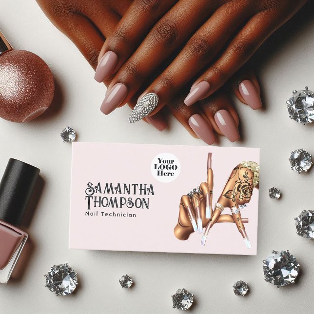 Rose Gold and Blush Los Angeles Manicure Salon Business Card (Rose Gold and Blush Los Angeles Manicure Salon Business Card)