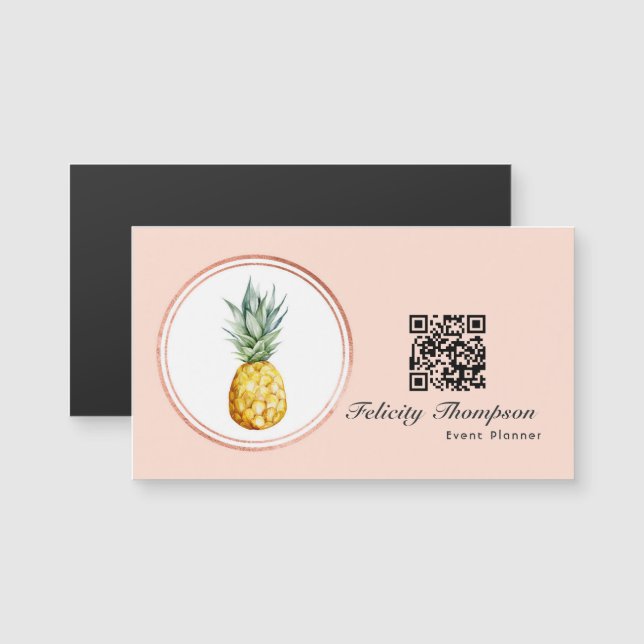 Rose Gold and Blush Pink Event Planner QR Code (Front/Back)