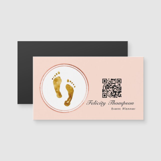Rose Gold and Blush Pink Event Planner QR Code (Front/Back)