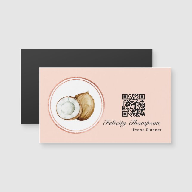 Rose Gold and Blush Pink Event Planner QR Code (Front/Back)