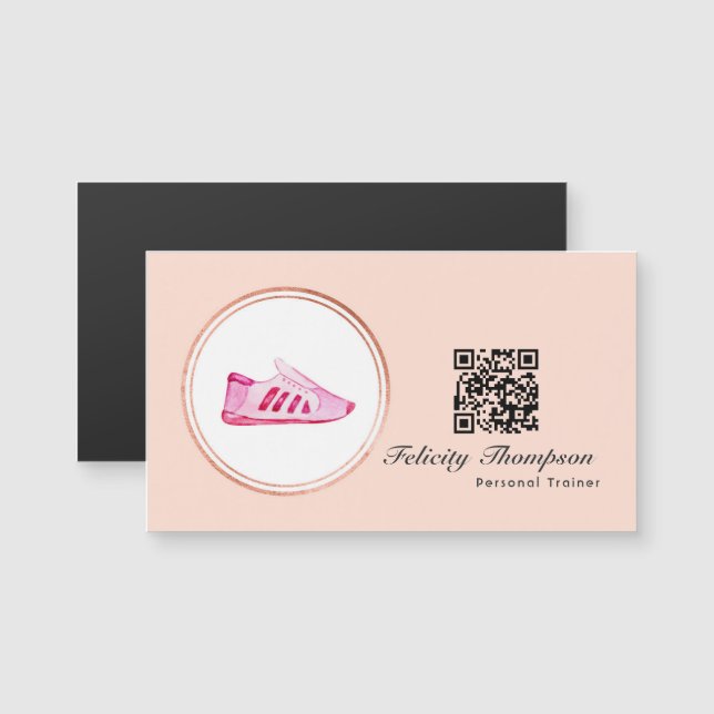 Rose Gold and Blush Pink Personal Trainer QR Code (Front/Back)