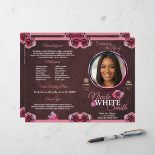 Rose Gold and Cafe Celebration of Life Program