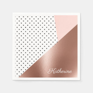 Rose Gold and Dots Napkin