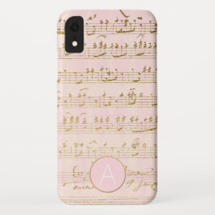 Rose Gold and Gold Foil Musical Notes Monogram Case-Mate iPhone Case