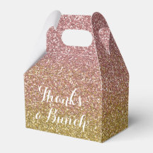 Rose Gold and Gold Glitter Favour Box