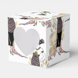 Rose Gold and Gold Wine Themed Favour Box