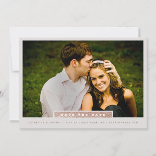 Rose Gold and Grey Minimal Photo Save The Date