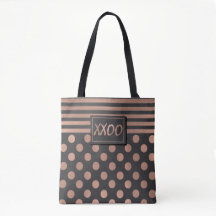 Rose Gold and Grey XXOO Tote Bag