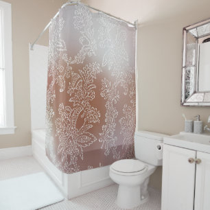 Rose Gold and Lace Design Shower Curtain