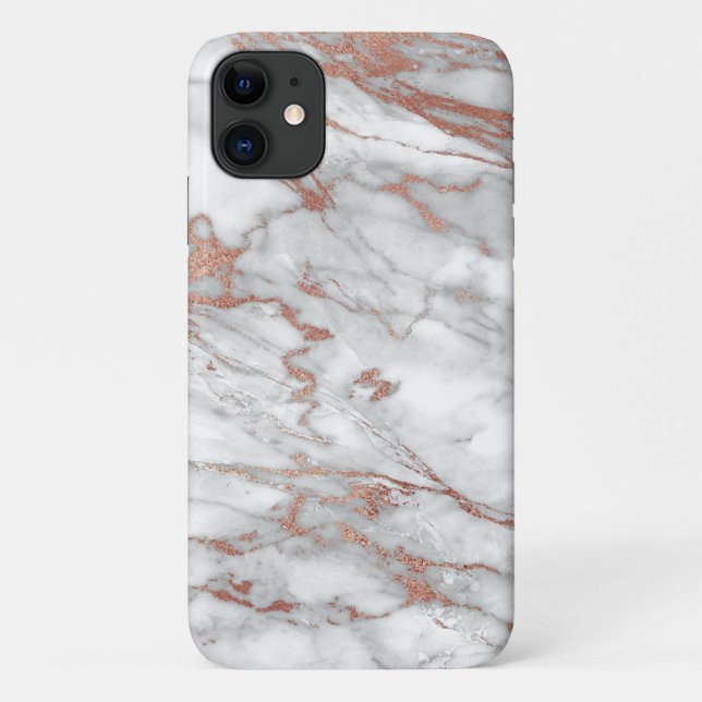 Rose Gold and Marble iPhone Case (Back)