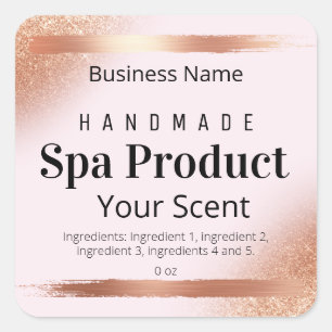 Rose Gold And Pink Body Scrub Soap Bath Bomb Label