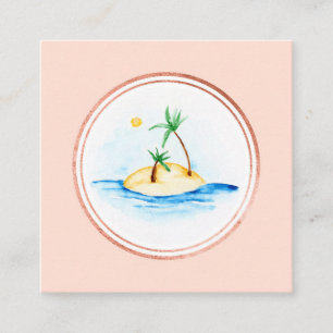 Rose Gold and Pink Event Planner Social Media Icon Square Business Card