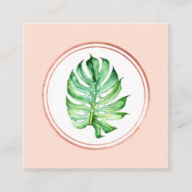 Rose Gold and Pink Event Planner Social Media Icon Square Business Card (Front)