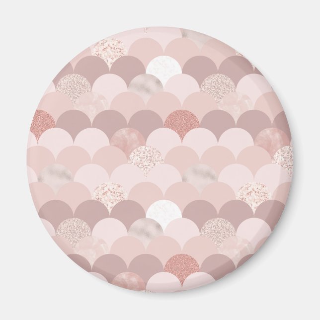 Rose Gold and Pink Tiles Magnet (Front)