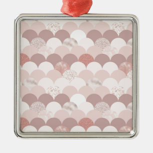 Rose Gold and Pink Tiles Metal Tree Decoration