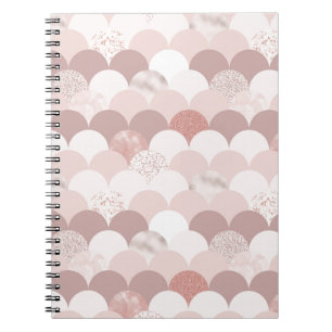 Rose Gold and Pink Tiles Spiral Notebook