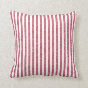 Rose Gold and White Striped Pattern Cushion
