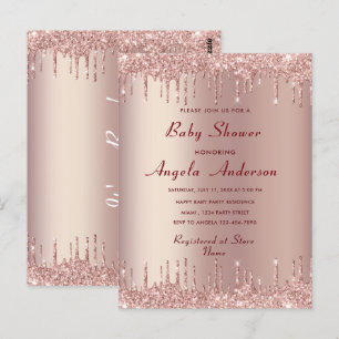 Rose Gold Baby Boy Shower Invitation Template Postcard
