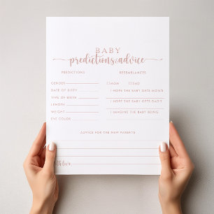Rose Gold Baby Predictions and Advice Cards