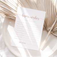 Rose Gold Baby Shower Hopes & Wishes Card