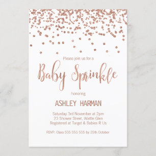 Rose Gold Baby Sprinkle Baby Shower Invitation