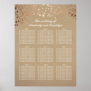 Rose Gold Baby's Breath Wedding Seating Chart
