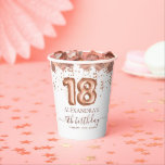 Rose Gold Balloons 18th Birthday Party Paper Cups<br><div class="desc">Raise your cups and celebrate your 18th birthday with a touch of humour and style using our Rose Gold Blush Pink Balloons Confetti Birthday Party Paper Cups. These cups are more than just beverage holders; they're here to add a playful twist to your milestone celebration. The elegant blush pink and...</div>