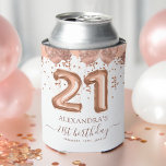 Rose Gold Balloons 21st Birthday Party Can Cooler<br><div class="desc">Cheers to the big 2-1! Make a statement at your Twenty First Birthday Party with our Blush Pink and Rose Gold Balloons and Confetti Can Coolers, the ultimate blend of sophistication and humour for your milestone celebration. These can coolers are like your personal party sidekicks, keeping your drinks cold and...</div>