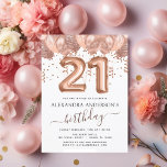 Rose Gold Balloons 21st Birthday Party Confetti Invitation<br><div class="desc">Twenty One (21st) Birthday Party Blush Pink - Rose Gold Balloons and Confetti Birthday Party Invitation . This is the perfect Birthday Invitation for a Modern Rose Gold and Blush Pink Glitter Sparkle Girly Birthday Party. Please contact the designer for matching customised items.</div>