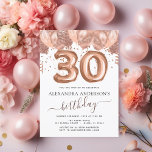 Rose Gold Balloons 30th Birthday Party Confetti Invitation<br><div class="desc">Thirtieth (30th) Thirty Birthday Party Blush Pink - Rose Gold Balloons and Confetti Birthday Party Invitation . This is the perfect Birthday Invitation for a Modern Rose Gold and Blush Pink Glitter Sparkle Girly Birthday Party. Please contact the designer for matching customised items.</div>