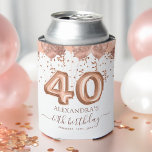 Rose Gold Balloons 40th Birthday Party<br><div class="desc">Prepare to celebrate in style because turning forty is a milestone worth honouring, and our Fortieth Birthday Party Blush Pink and Rose Gold Balloons and Confetti Can Cooler is here to add a touch of sophistication and fun to your big bash! This can cooler strikes the perfect balance between elegance...</div>