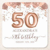 Rose Gold Balloons 50th Birthday Party