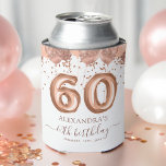 Rose Gold Balloons 60th Birthday Party Can Cooler<br><div class="desc">Cheers to the big 6-0! Make a statement at your Sixtieth Birthday Party with our Blush Pink and Rose Gold Balloons and Confetti Can Coolers, the ultimate blend of sophistication and humour for your milestone celebration. These can coolers are like your personal party sidekicks, keeping your drinks cold and your...</div>