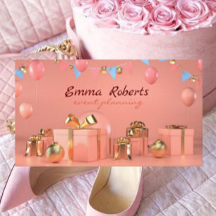 Rose Gold Balloons Modern Business card