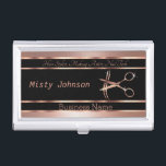 Rose Gold Beauty Salon Design Business Card Case<br><div class="desc">Professional Business Card Holders in a Rose Gold Design ready for you to personalise. Matching business cards are available. 📌If you need further customisation, please click the "Click to Customise further" or "Customise or Edit Design" button and use our design tool to resize, rotate, change text colour, add text and...</div>