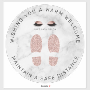 Rose Gold  Beauty Salon Distancing Floor Marker