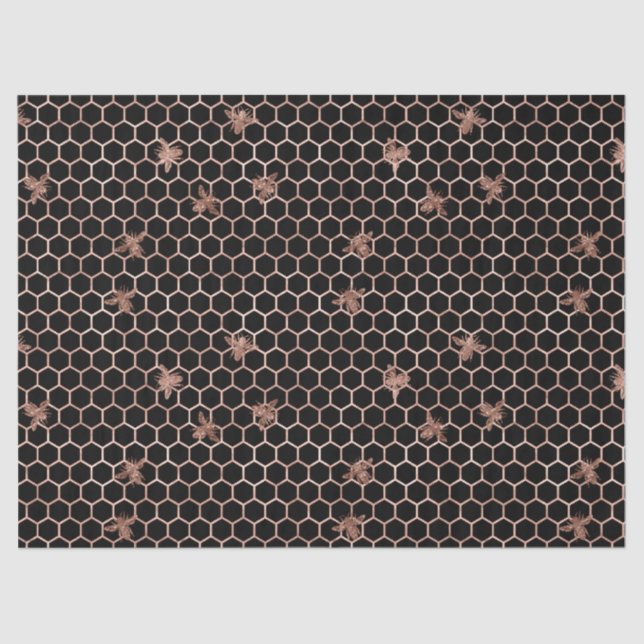 Rose Gold Bee Series Design 7 Tissue Paper (Front)