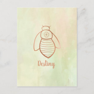 Rose Gold Bee Symbol Postcard