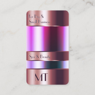 Rose Gold Bin Faux Engraving Font with Monogram Business Card