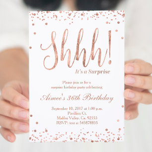 Rose Gold Birthday Celebration Invitation