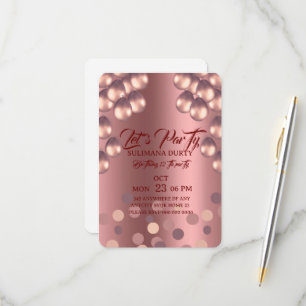 Rose Gold Birthday Invitation Template: Let's Part