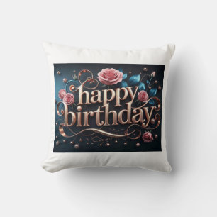 Rose gold birthday luxurious elegant extravagant  cushion