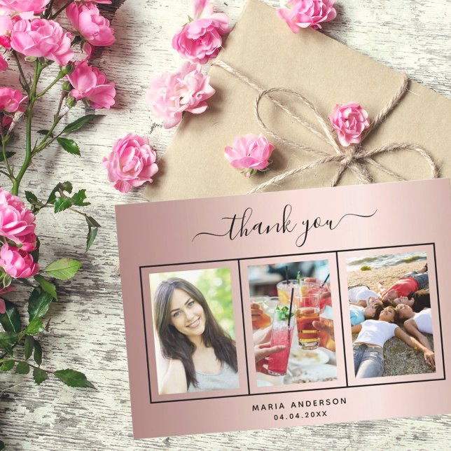 Rose gold birthday thank you custom photo (Creator Uploaded)