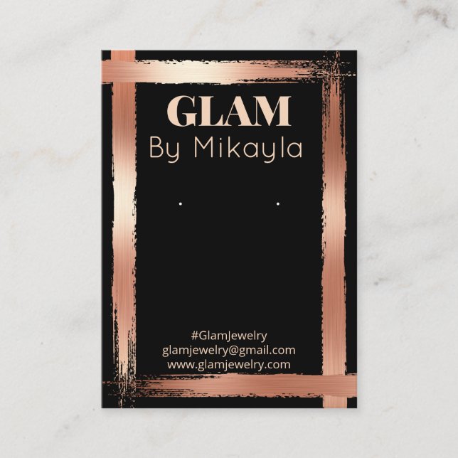 Rose Gold | Black Artisan Jewelry Display Card (Front)