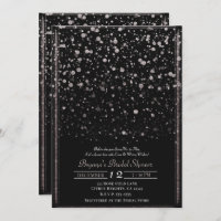 Rose Gold & Black Confetti Splatter Bridal Shower