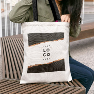 Rose gold black elegant modern elegant branding tote bag