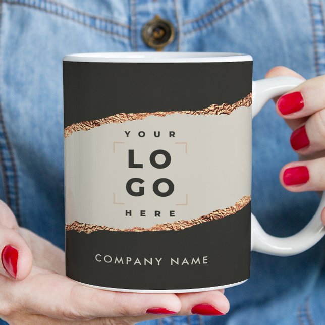 Rose gold black elegant modern girly price coffee mug (Creator Uploaded)